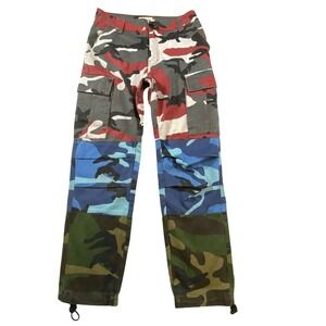 BIG FOR SAM Patchwork Camo Cargo Pants Kids Size S Streetwear‎